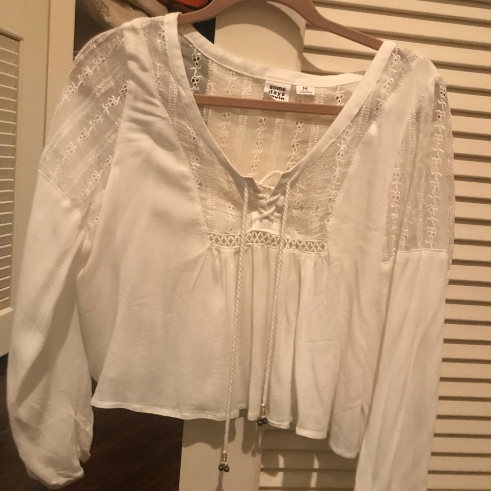 Somedays Lovin cropped long sleeve blouse